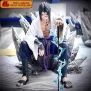 Anime Ninja Shippuden Cursed Seal Uchiha Sasuke Sit Figure Statue Toy Gift