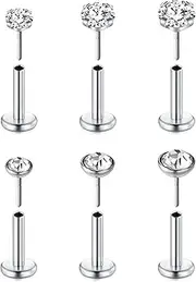 [MODRSA] Tragus and Helix Piercing Jewelry Flat Back Earrings for Women Forward Helix Cartilage Earring Medusa Lip Rings 16g