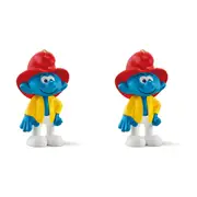 2x Schleich 2.2'' Fireman Smurf Action Figure/Figurine Kids/Child Play Toy 3-8y