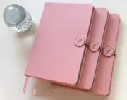 Pack of 2 Pink Leather Journal Leather Writing Notebook Hardcover w Clasp