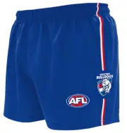 AFL WESTERN BULLDOGS "NEW DESIGN" KIDS FOOTY SHORTS - BRAND NEW