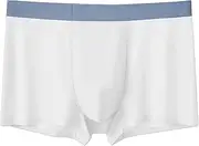 [Maiyifu-GJ] Men's Ice Silk Boxer Briefs Comfortable Soft Underwear Trunks Lightweight Breathable Moisture-Wicking Underpants, White1-2, 4X-Large, White1-2, 4X-Large