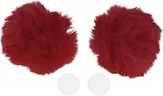 X AUTOHAUX Motorcycle Helmet Accessories Decoration Round Bear Ears for Motorcycle Bicycle Skiing Helmets Red Plush Sticker 1 Set