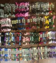 LOT of 320 SKEINS DMC 25 EMBROIDERY FLOSS THREAD & 40 Spools of Cross Stitch Fls