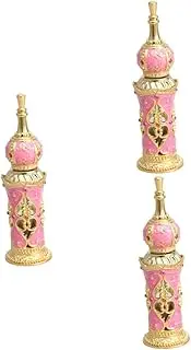 PLAFOPE 3pcs Essential Oil Flask Small Perfume Bottle Women's Glass Refillable Travel Perfume Middle Eastern Retro Style