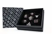 LPG Dice Set - Metal RPG Serif (Black/Brass)