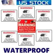 Home Security System Window Warning Sticker signs Decals Cameras Door Window