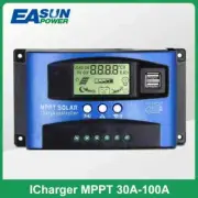 MPPT Solar Charge Controller 30A Dual USB LCD Display 12V 24V Cell Panel Charge