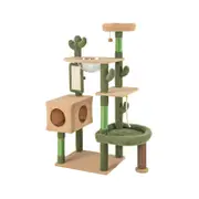 Costway Cat Tree Sisal Cat Tower Multi-level Scratching Post - Green