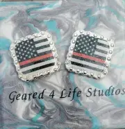 Red line flag Custom Screwback Leather Craft Conchos: Geared 4 Life Conchos