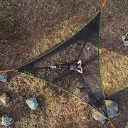 Giant Aerial Camping Hammock, Multi Person Portable Triangle Hammock Tent with 3 Point Design for Outdoor, Camping, Travel, Backyard, Garden, Patio, Forest,Black,9FT* 9FT* 9FT