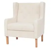 Armchair Fabric Cream White