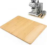 UPGRADED Oversize Bamboo Appliance Slider fit for Breville Barista Espresso Machine 870/878 - Under Cabinet Sliding Tray Caddy for Breville Barista/Barista Pro, Coffee Maker Mover Kitchen Countertop