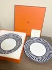 HERMES Dessert Plate Bleus d'Ailleurs Blue Tableware Dinnerware 2 set Dish New