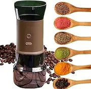 Electric Salt and Pepper Grinder Set, 24W Portable Coffee Grinder with 25 Grind Settings and Stainless Steel Core Grinding, 130g Removable Material Silo, Rechargeable Spice Grinder for Kitchen