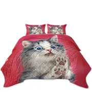 Lovely Baby Blue Eyes Scared Cat Coverlet