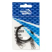 3 Pack of Jarvis Walker 30cm/13kg Black Wire Leader Rigs