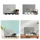 Travel Tea Set 3 Tea Cups Portable Glass Teapot for Travel Picnic Office