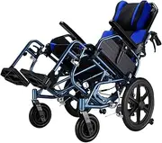 Wheelchair Full Reclining Wheelchair Lightweight Folding High Back Wheelchair W/Adjustable Leg Rests and Handbrake Trolley Driving Medical Treatment for Elderly Driving Trolley