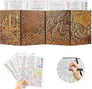 JiaoJiRen DND Dungeon Master Screen 3D Faux Leather,4 Panel Game Master Screen with Pockets DM Screen for DM Game Accessories Gift,Dungeons and Dragon,Pathfinder,D&D