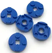 Lego 5 New Blue Plates Round 2 x 2 Stud w/ Axle Hole Parts