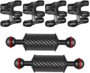 2PC Carbon Fiber Float Arm Ball Clamp Mount for Underwater waterproof Diving Cam