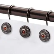 Bronze Shower Curtain Hooks Decorative Shower Curtain Rings for Bathroom Rust