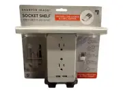 Socket Shelf Cordless Wall Outlet Extender with 6-Outlets and 2 USB ports