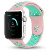 Silicone Apple Watch Band Sport Loop For Apple Watch 42mm Pink/Green