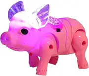 ADOCARN Lovely Electronic Walking Pig Light Up Musical Educational Plaything for Boys and Interactive Pig to Enhance Imagination and Creativity Safe Material for Delicate Skin Random Color