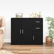 Sideboard Black 91x29.5x75 cm Engineered Wood Dining Storage