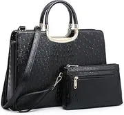[Dasein] Women's Purses and Handbags Shoulder Bags Ladies Tote Bags Ostrich Satchels for Women with Wallet