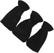Abaodam 3Pcs Plush Fabric Piano Pedal Protectors Black Foot Pad Covers with Elastic Band for Secure Fit Lightweight and Easy to Clean for Electric Piano and Keyboard Accessories