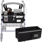 Rollator Basket Large Capacity Walker Accessories Organizer Bag with Multiple