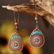 3" Bronze-tone Earring Set Bohemian Retro Dangle Drop Hook New Free Ship 7847