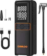 GOOLOO GT160 Tire Inflator Portable Air Compressor, 160PSI Cordless Pump for Car Tires, Bikes, Balls, Motorcycles, Black-orange, GT16-OR (GT16-OR)