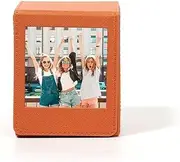 TYUANDOUER 50 Films Square Picture Holder Storage Case Frame for Fujifilm Instax Square Link SQ40 SQ1 SQ6 SQ10 SQ20 SP-3 Instant Camera, PU Leather Photo Storage Box for Fuji Square SQ Film - Orange