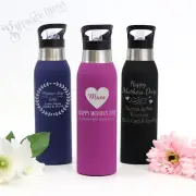 Engraved Stainless Steel Soft Feel Water Sports Mothers Day Drink Bottle for Mum