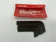 Allen 56122 9-Piece Short Arm Hex Key Set, 5/64" To 1/4", USA Made