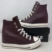 Converse Women's Chuck Taylor All Star Wedge Platform Leather High-Top Burgundy