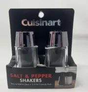 Cuisinart Glass Salt and Pepper Shaker Set with Silver Caps 2.5oz Glass Base