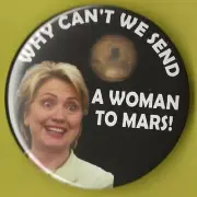 2016 Anti Hillary Clinton 2.25" / "Send A Women to Mars" Campaign Button(Pin01)