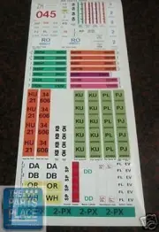 1969 Oldsmobile Hurst Olds Body Codes Decal Kit - Vinyl