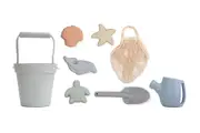 Silicone Beach Toys Bundle - Baby Watering Can, Bucket, Spade & Mould Set - Storm/Duck Egg