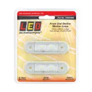 LED Autolamps White Front End Outline Marker Light 12-24V 2 LED Lamp 2 Blister