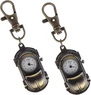 [GAROZATION] 2pcs Car Shape Pocket Watch for Men and Women Retro Mechanical Design Decorative Brooch Watch for Students Graduation Unique for Home and Car Decor