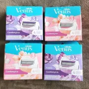 Lot 4 box. Gillette Venus Comfort Glide Women's Razor Blade Refill 12 total