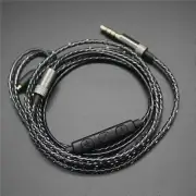 Black Volume Control MMCX Audio Cable Cord For Shure se215/se425/se535 W/Mic