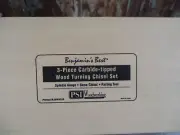 "BENJAMIN'S BEST"-3-PIECE CARBIDE-TIPPED WOOD TURNING CHISEL SET-NEW in WOOD BOX