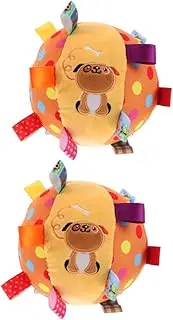 RORPOIR Early Learning Toy 2 Pcs Sensory Ball Tags Soft Bell Plush Ball for Infants Tactile Development Toy